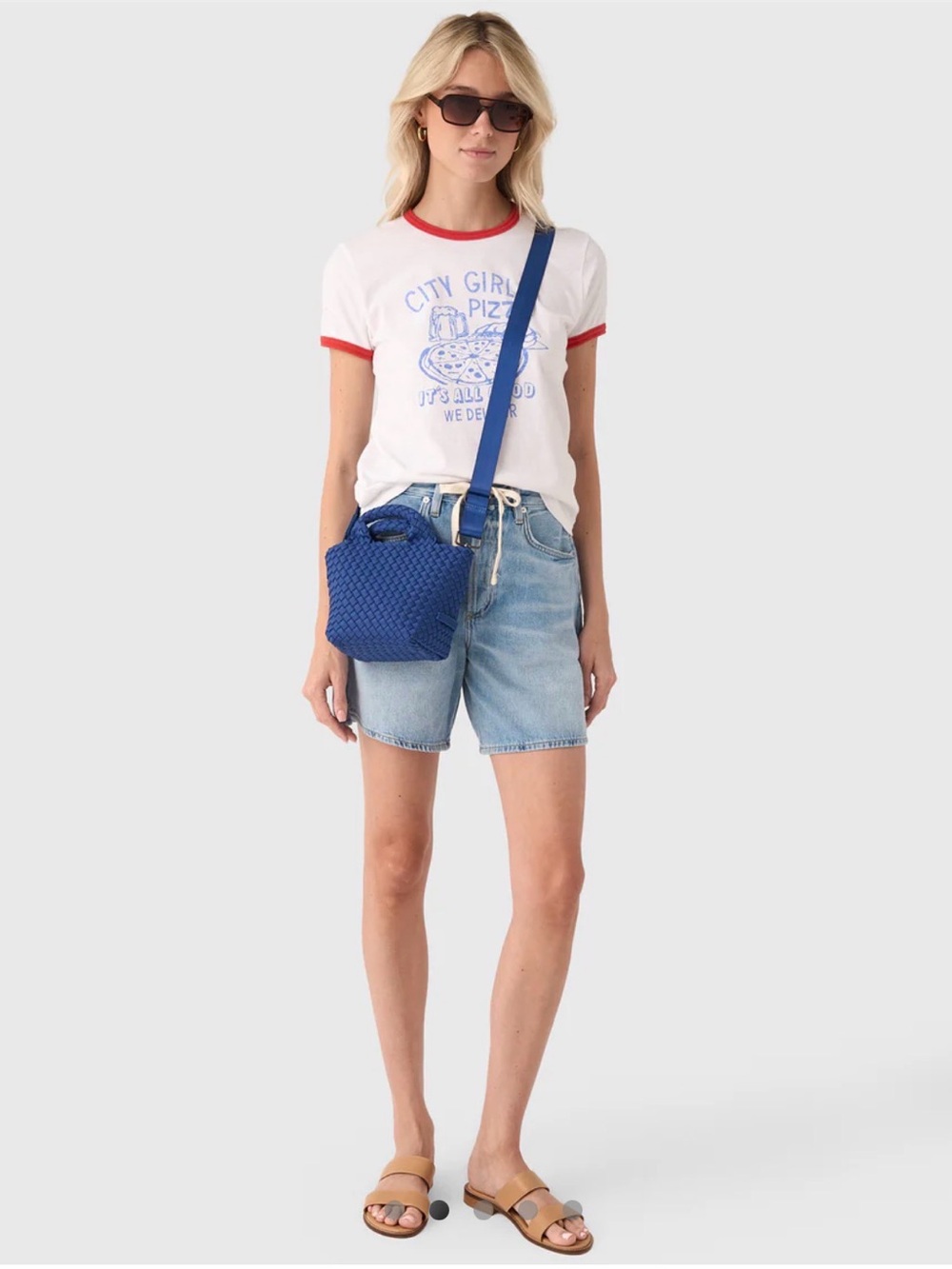 Citizens Of Humanity Brynn Light Blue Denim Jean Shorts with Drawstring - Picture 12 of 12